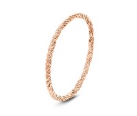 Twisted Pattern Rose Gold Plated Silver Ring NSR-2195-RO-GP